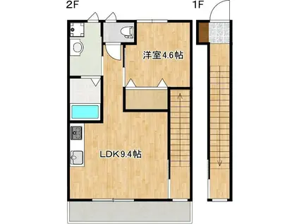 FLOWER VALLEY I(1LDK/2階)の間取り写真