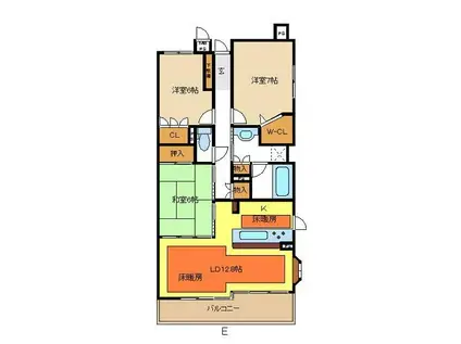 レジディア泉(3LDK/8階)の間取り写真