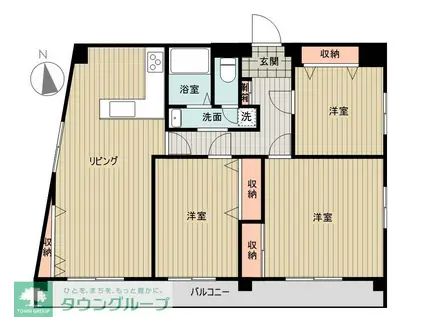 大谷ビル(3LDK/3階)の間取り写真