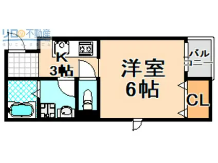 AXIA(1K/2階)の間取り写真