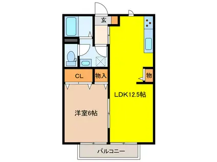 メゾンワイズ(1LDK/1階)の間取り写真