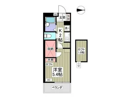 グラツィア(1K/3階)の間取り写真