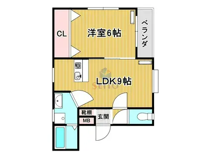 カサデプリマベーラ(1LDK/1階)の間取り写真