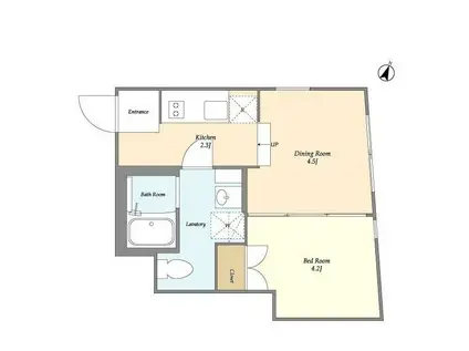 EXAM西小山(1DK/1階)の間取り写真