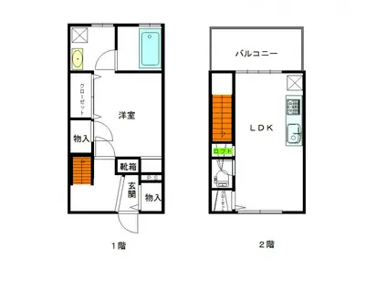 キャナルテラス(1LDK/1階)の間取り写真