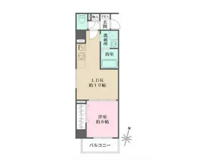 フレア・F(1LDK/5階)の間取り写真