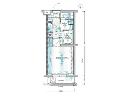 ブライズ大森東SEI(1K/2階)の間取り写真