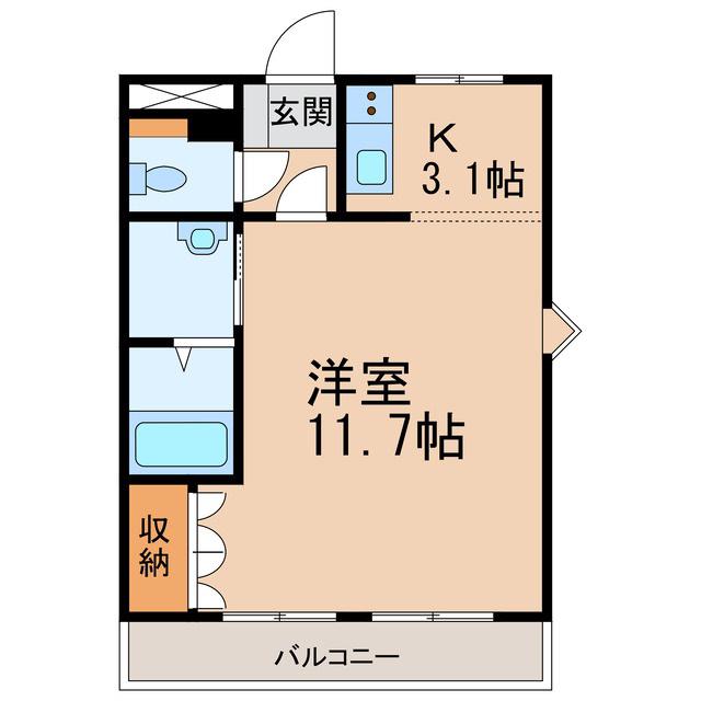 ヴィレッジ名草PARTIII(ワンルーム/2階)の間取り写真