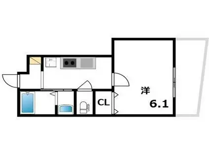 CIEL御影(1K/1階)の間取り写真