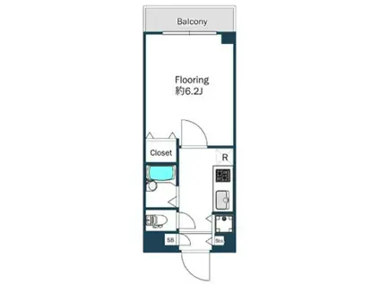 リッツ三軒茶屋(1K/4階)の間取り写真