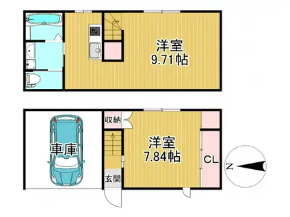 REGALO 合川(1LDK/1階)の間取り写真