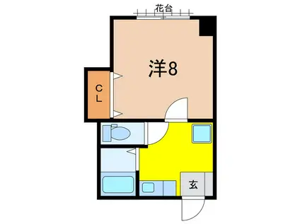 Wホープ米沢I(1K/2階)の間取り写真