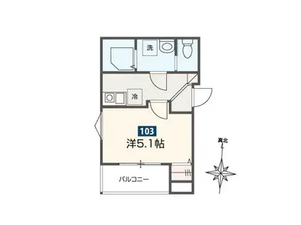 エムエスティー相武台前(1K/1階)の間取り写真