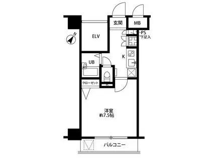 PLAIRE日本橋弐番館 (1K/5階)の間取り写真