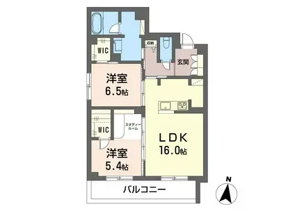グランディール立石(2LDK/4階)の間取り写真