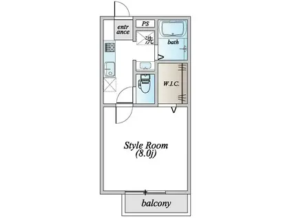 ラ・メール(1K/2階)の間取り写真