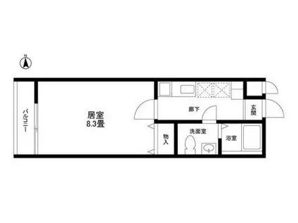 GRAND CRASSO(1K/2階)の間取り写真