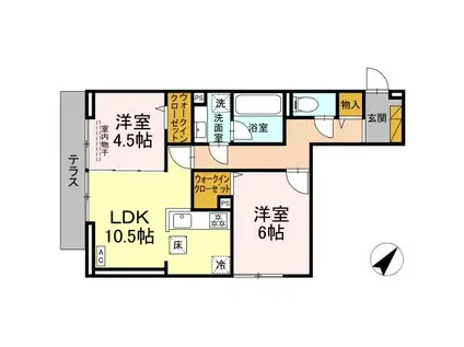 ハイクレスト(2LDK/1階)の間取り写真