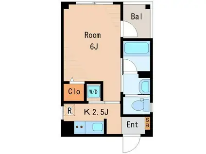 千本木ビル(1K/3階)の間取り写真