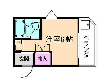 ビギニングパートII(ワンルーム/4階)の間取り写真