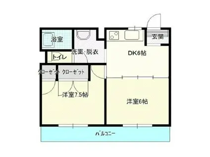 ランドール本庄(2DK/2階)の間取り写真