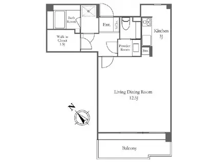 リバーシティ21イーストタワーズ7棟(ワンルーム/3階)の間取り写真