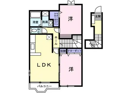 CRESTALL優(2LDK/2階)の間取り写真