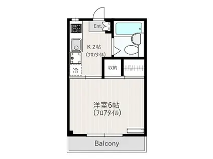 エスポワール(1K/1階)の間取り写真