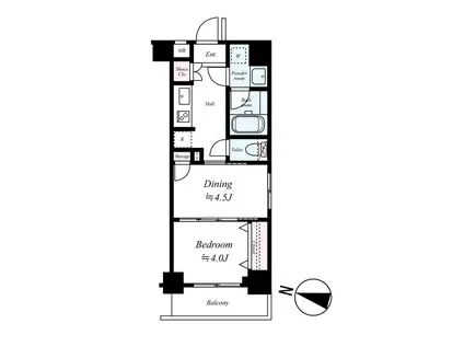 日神デュオステージ蓮根(2K/4階)の間取り写真