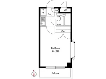 エコルフロンティアガーデン(1K/3階)の間取り写真