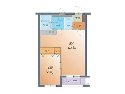 EL・SAM(1LDK/3階)の間取り写真