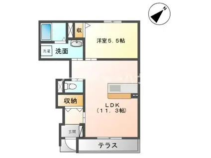 グリーン・ローズ弐番館(1LDK/1階)の間取り写真