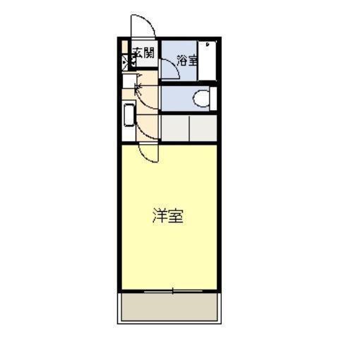 ベルトピア宮崎10(1K/1階)の間取り写真