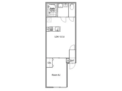 ロータスコート目黒不動前(1LDK/2階)の間取り写真