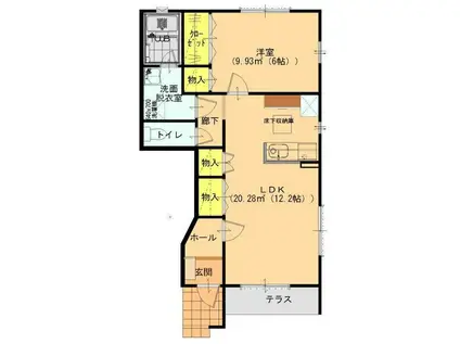 セルシオール2(1LDK/1階)の間取り写真