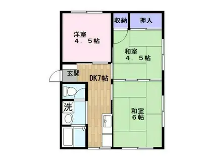 ロイヤル花園C棟(3DK/1階)の間取り写真