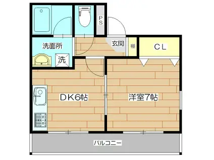 ハイツBIRDIE(1DK/3階)の間取り写真