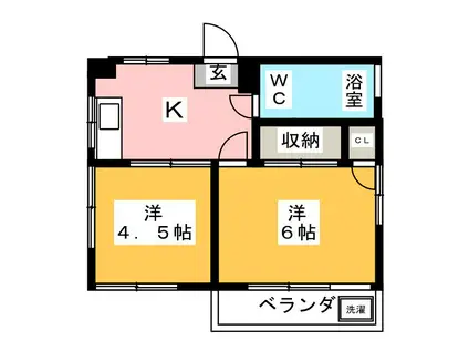 小谷マンション(2K/4階)の間取り写真