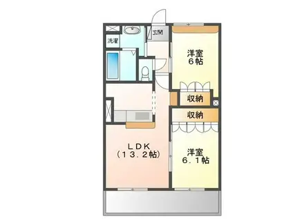 エルグランデ北在家(2LDK/3階)の間取り写真