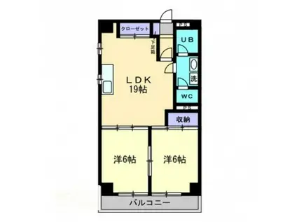 深可ヒュッテ(2LDK/3階)の間取り写真