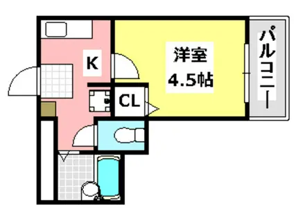 イーズ南春日丘(1K/5階)の間取り写真