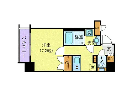 ロメック芝浦(1K/5階)の間取り写真