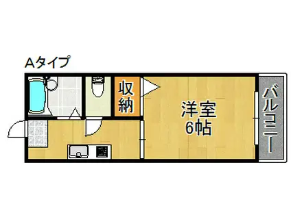 ピースフルA棟B棟(1K/1階)の間取り写真