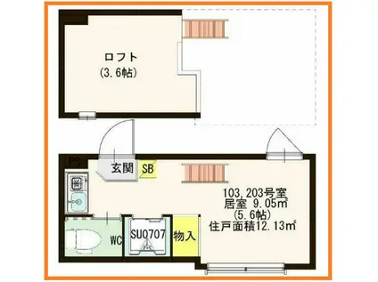 ネクステージ鶯谷(ワンルーム/1階)の間取り写真