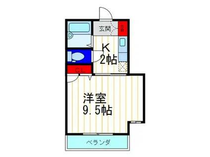 アウローラ(1K/3階)の間取り写真