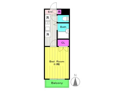 グローリーパレスA棟(1K/1階)の間取り写真