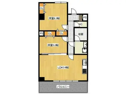 PIKE PLACE 南方(2LDK/4階)の間取り写真