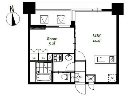 レジディア日本橋馬喰町III(1LDK/5階)の間取り写真