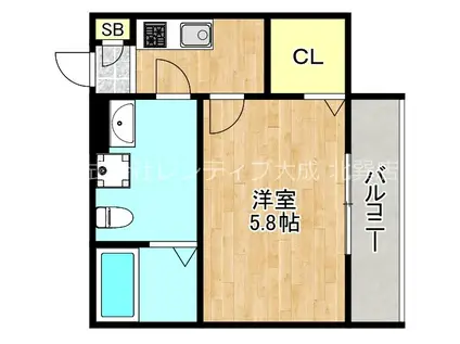 STAR 8(1K/3階)の間取り写真