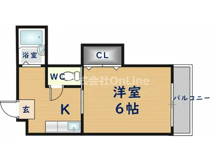 ル・メルシェ(1K/2階)の間取り写真